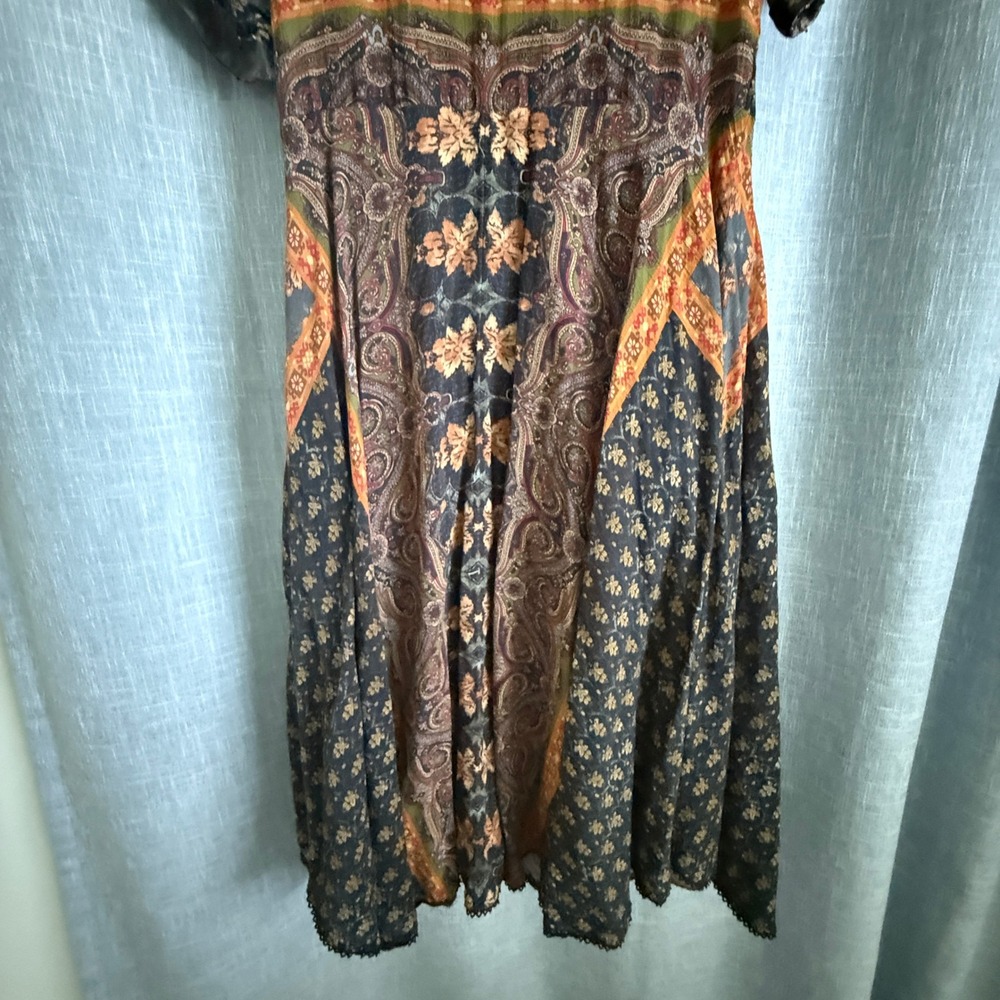 Soft Surroundings Midi Dress Women PS Multicolor Paisley Beaded Embroidered Boho - Picture 12 of 16